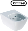 Pakabinamas WC puodas, stačiakampis, be vidinio apvado (RIMFREE)